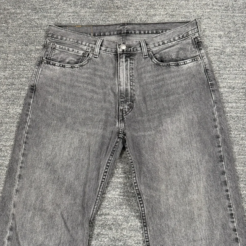 Levis 555 Jeans Men 34x30 Black Relaxed Straight Gray Wash Denim 100% Cotton